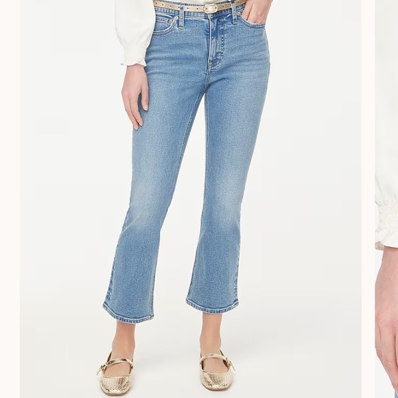 J. Crew Denim - NWT J.Crew Light Blue Mid Rise Flare Crop Jeans All Day Stretch